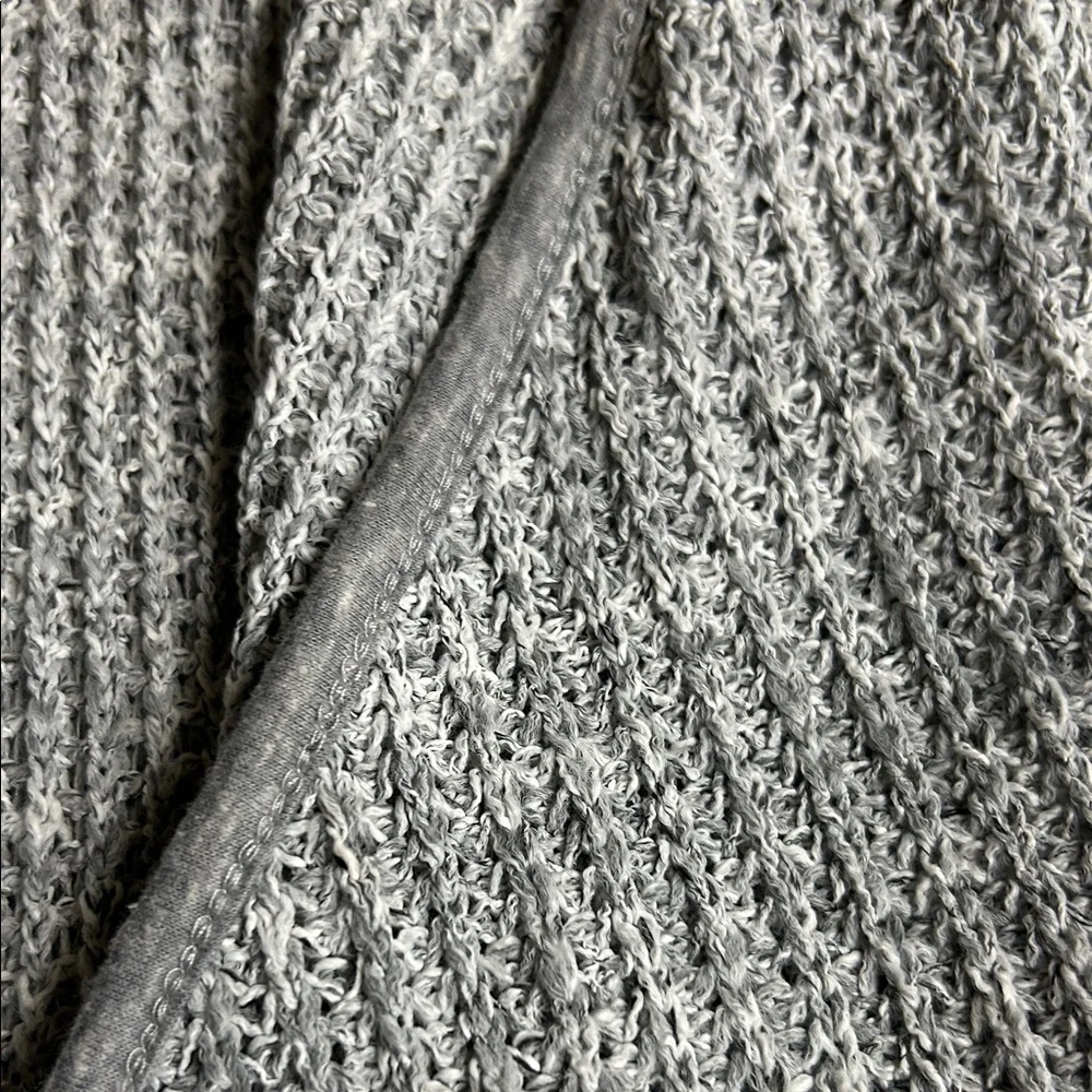 Gray Ribbed Open Front Cardigan 2X - Picture 4 of 4